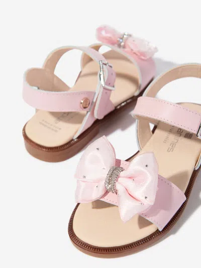 Andanines Girls Bow Sandals In Pink
