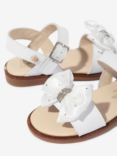 Andanines Girls Bow Sandals In White