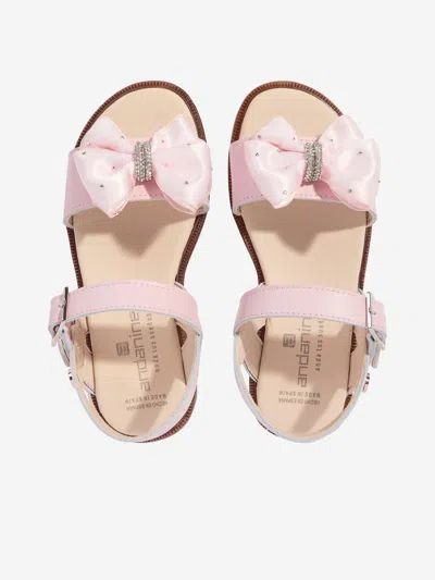 Andanines Girls Bow Sandals In Pink