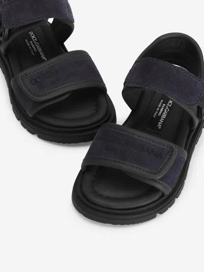 Dolce & Gabbana Boys Leather Velcro Strap Sandals