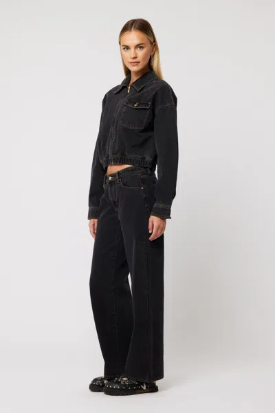 Abrand Denim Bomber Jacket Cara