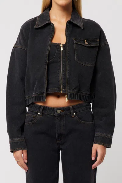 Abrand Denim Bomber Jacket Cara