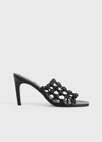 Totême Braided-leather Bandeau Mules Black