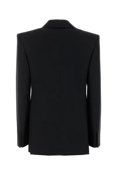 Saint Laurent Giacca In Lana Nera  Donna
