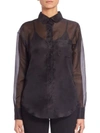 THOM BROWNE Silk Organza Button-Down Shirt
