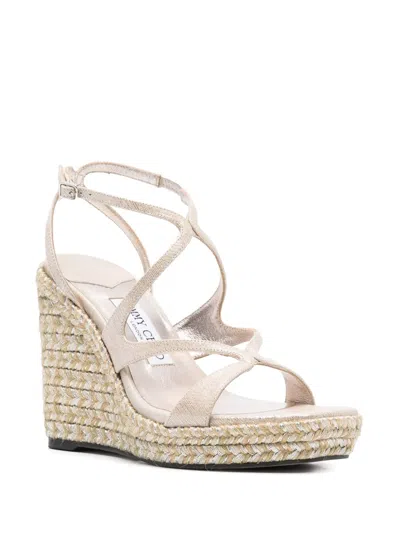 Jimmy Choo Ayla 85 Leather Espadrille Wedges
