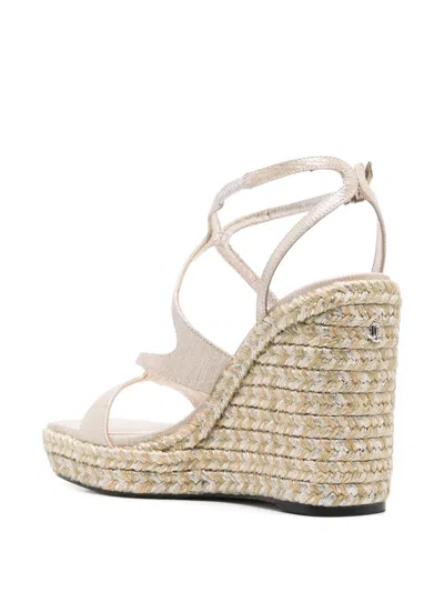 Jimmy Choo Ayla 85 Leather Espadrille Wedges