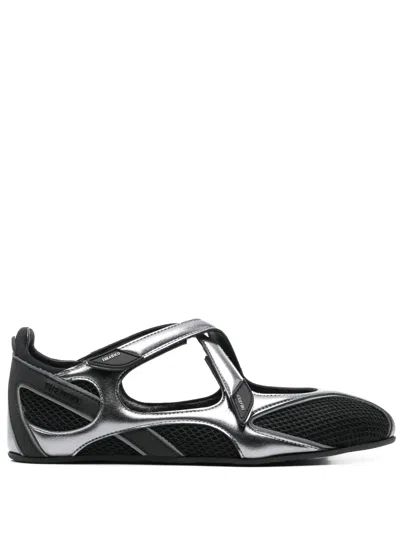 Attico Flat Shoes Blacks And Greys In Black