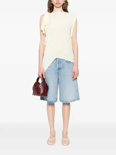 Agolde Urban Baggy Denim Shorts With Belt Loops In Blue