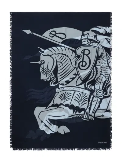 Burberry Wide Ekd Wool Scarf