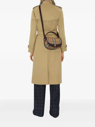 Burberry Women Highlands Crossbody Bag With Check Motif In Multi
