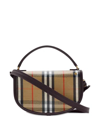 Burberry Women Highlands Crossbody Bag With Check Motif In Multi