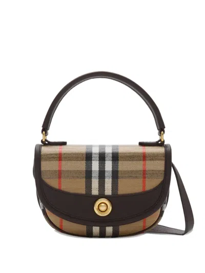 Burberry Women Highlands Crossbody Bag With Check Motif In Multi