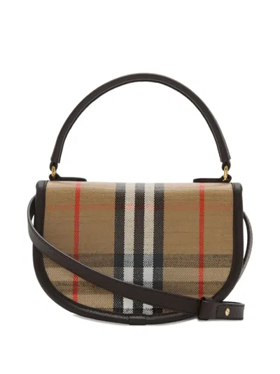 Burberry Women Highlands Crossbody Bag With Check Motif In Multi