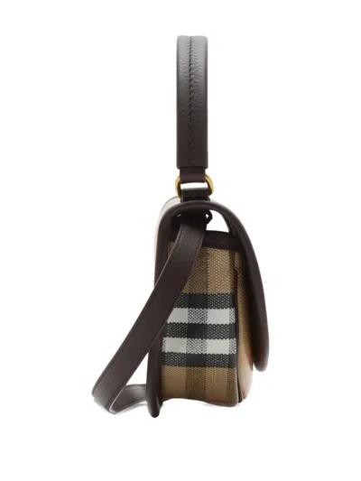 Burberry Women Highlands Crossbody Bag With Check Motif In Multi
