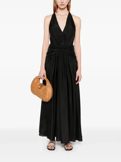 Zimmermann Rhiannon Plunge Halter Maxi Black