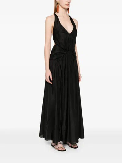Zimmermann Rhiannon Plunge Halter Maxi Black