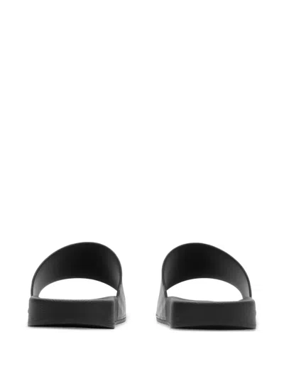 Burberry Mens Green Comb Furley Check Rubber Sliders