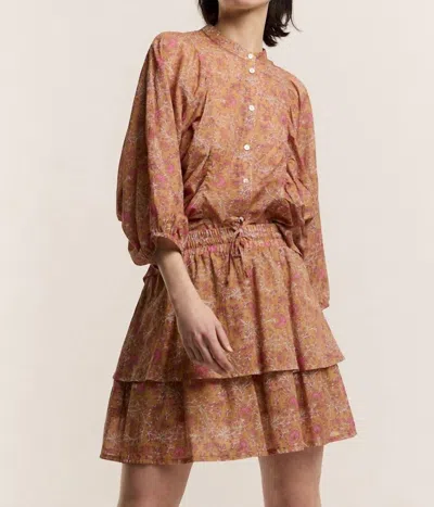 Summum Petit Fleur Blouse In Soft Camel