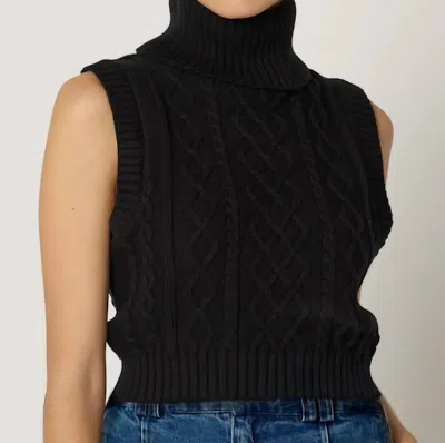 Cleobella Aria Sleeveless Turtleneck Sweater In Black