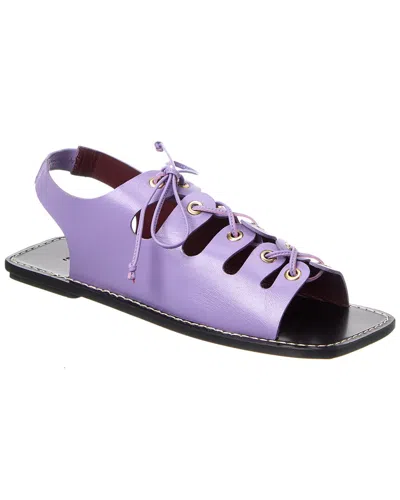 Staud Quinn Leather Sandal In Purple