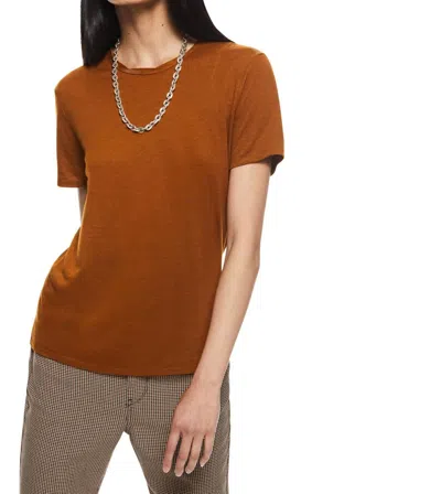 On This Day Linen-blend Tee In Copper