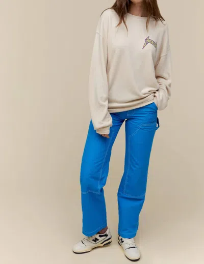 Daydreamer Metallica Ride The Lightning Bf Crew Sweatshirt In Dirty White