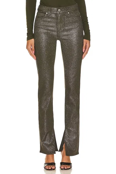Paige Constance Luxe Coating Skinny Jean In Dark Taupe/silver