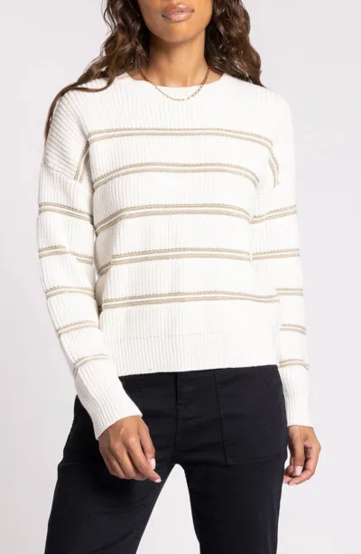 Thread & Supply Seraphina Metallic Stripe Sweater In Snow