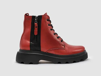 Kcr Group Women's Modern Lined Zip-up Leather Boots In Red