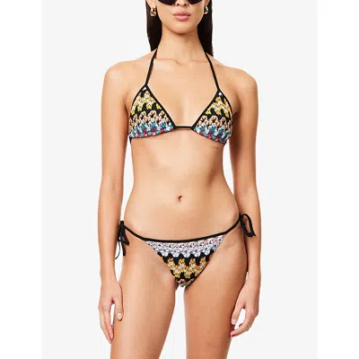 Missoni Womens Multi W/dark Base Miss Lace Raschel Triangle Bikini Set In Multi