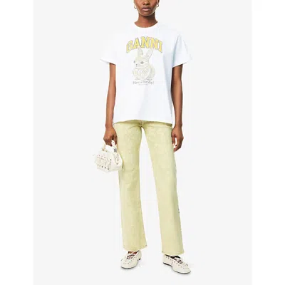Ganni Basic Jersey Baby Bun Relaxed T-shirt In Bright White