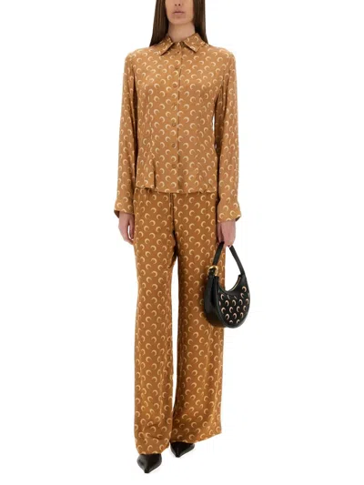 Marine Serre Women's Moon Satin Shirt In Multi