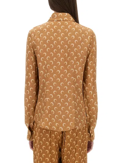 Marine Serre Women's Moon Satin Shirt In Multi