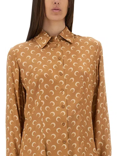 Marine Serre Women's Moon Satin Shirt In Multi