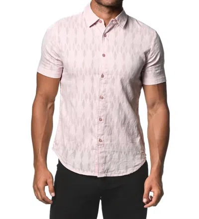 Postmarc Diamonds Jacquard Short Sleeve Shirt In Mauve
