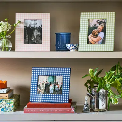 Addison Ross Navy Gingham Lacquer Photo Frame