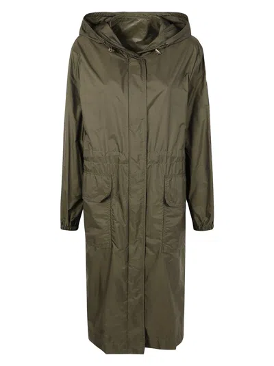 Moncler Hooded Long Jacket Drawstring Waist