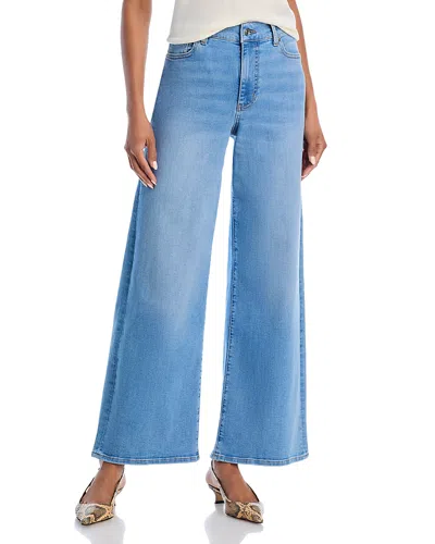 Frame Le High Rise Wide Leg Jeans In Happy Indigo In Blue