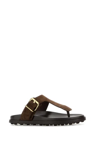 Tod's Buckle Detail Flat Sole Open Toe Slide