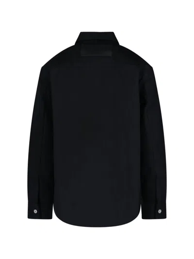 Jil Sander Black Shirt-jacket With Logo