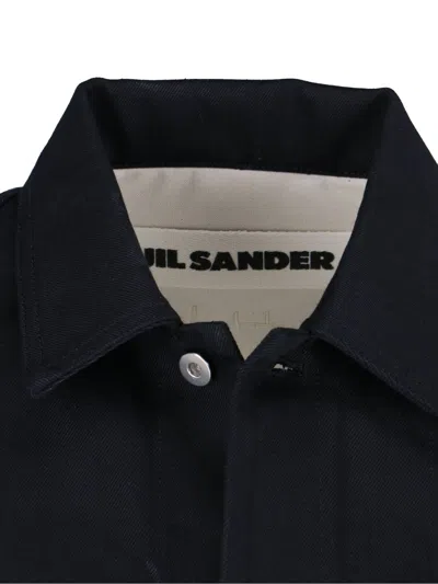 Jil Sander Black Shirt-jacket With Logo