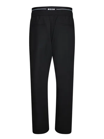 Msgm Tailored Black Trousers With Elastic Waistband