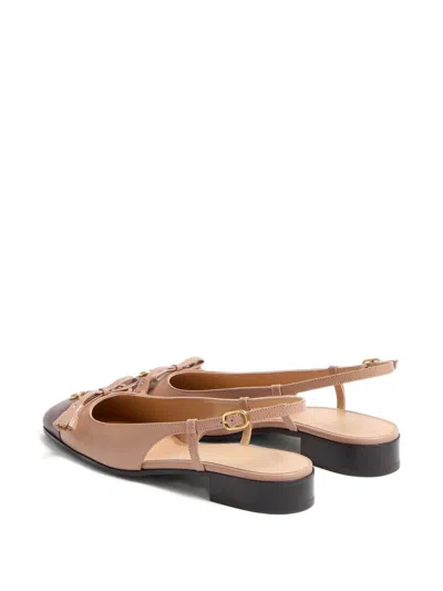Valentino Valet Du Roi Leather Slingback Ballerina Flat In Nude