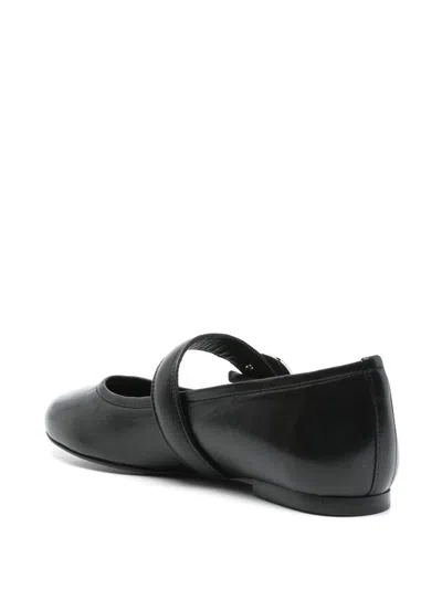 Coperni Black Ballerinas With Metallic Logo And Strap