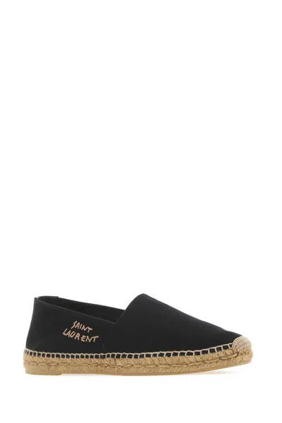 Saint Laurent Canvas Slip-on Espadrilles With Embroidered Logo Detail