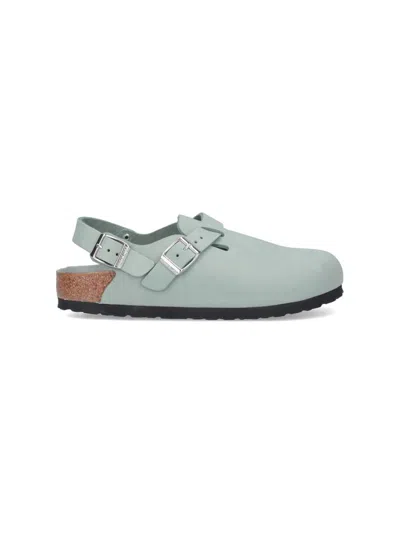 Birkenstock 'tokio' Light Blue Mules With Buckles On The Front And Back