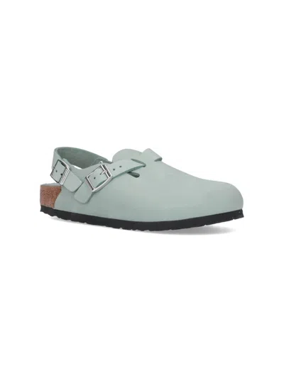 Birkenstock 'tokio' Light Blue Mules With Buckles On The Front And Back