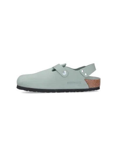 Birkenstock 'tokio' Light Blue Mules With Buckles On The Front And Back