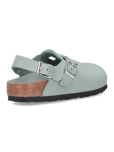 Birkenstock 'tokio' Light Blue Mules With Buckles On The Front And Back